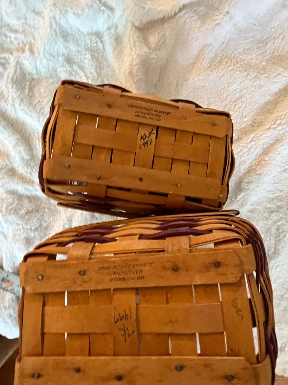 Longaberger 1997 Sweetheart Sweet Treats Basket  set of 2
